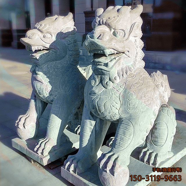 風(fēng)水石麒麟_鎮(zhèn)宅辟邪看門(mén)動(dòng)物石雕雕塑