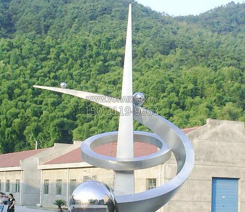 園林大型不銹鋼標識雕塑