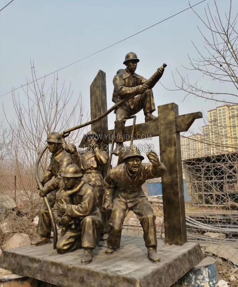 消防員戰(zhàn)士人物銅雕 消防員戰(zhàn)士人物銅雕