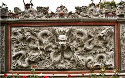 景點(diǎn)裝飾浮雕九龍壁畫(huà)雕塑