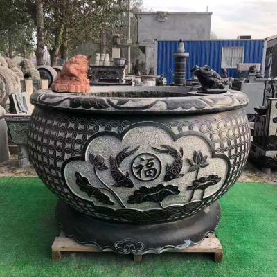 青石大水缸，石雕缸