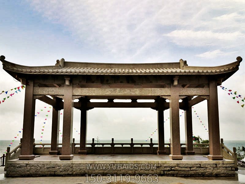 景區(qū)古建筑大理石長廊庭雕塑
