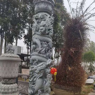盤龍柱，青石石雕龍柱子