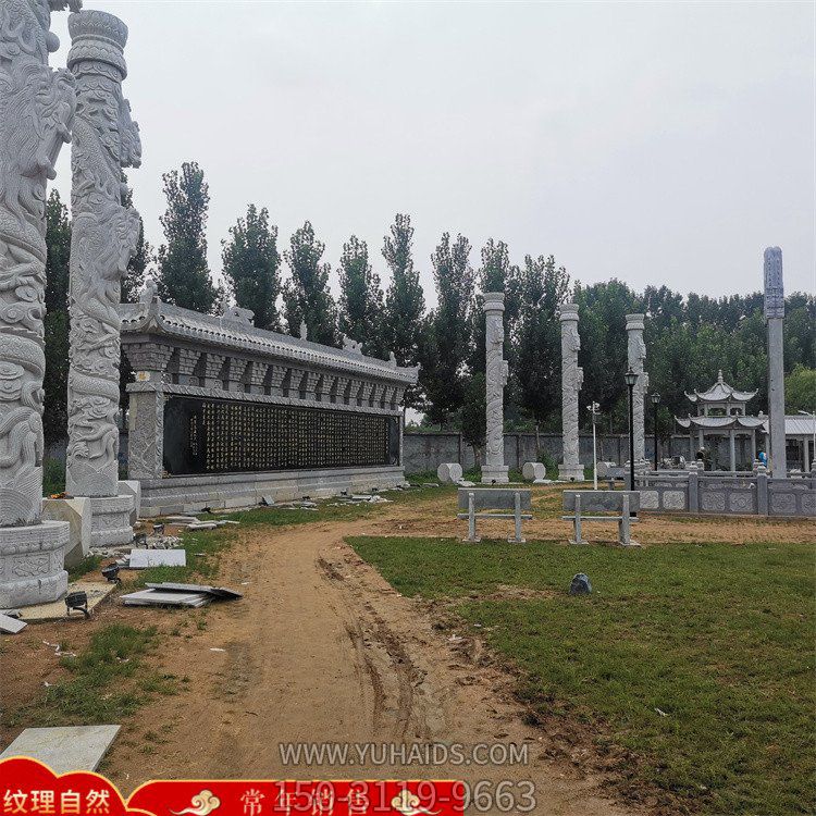 景區(qū)園林石雕龍柱、涼亭、影壁墻，庭院建筑構(gòu)件定制生產(chǎn)雕塑