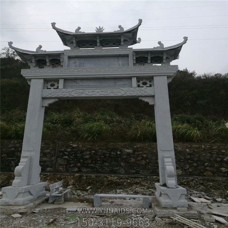 大型石雕戶外單門(mén)牌坊雕塑