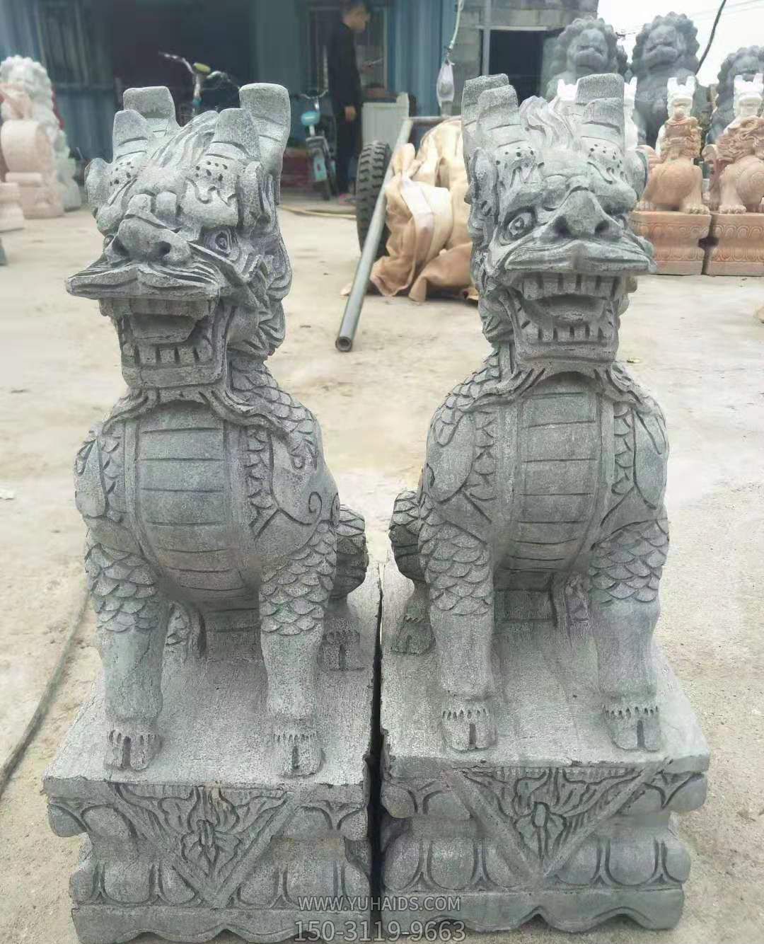 戶(hù)外景區(qū)大型大理石石雕麒麟雕塑