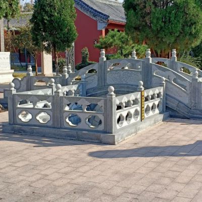 花崗巖石雕小橋，橋欄桿護欄