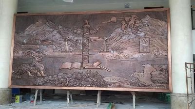華安政務(wù)大廳地方主題浮雕，紫銅鍛造壁畫