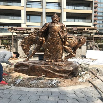 岳飛銅雕，玻璃鋼仿銅歷史名人，民族英雄人物雕塑