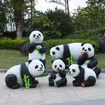 玻璃鋼熊貓，仿真熊貓