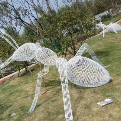 不銹鋼螞蟻，鐵藝網(wǎng)格螞蟻景觀擺件