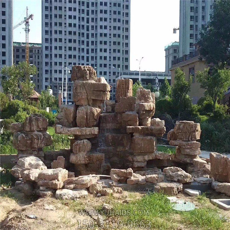 疊石假山，小區(qū)園林人造假山水景雕塑