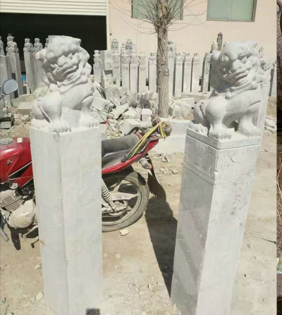 獅子栓馬柱，古建園林拴馬樁