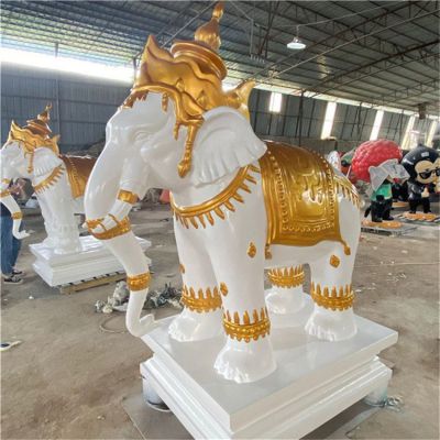 玻璃鋼創(chuàng)意彩繪招財(cái)大象景觀(guān)擺件