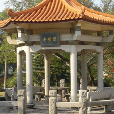 公園戶(hù)外擺放大理石仿古建筑六角涼亭