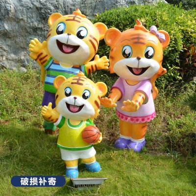 玻璃鋼卡通老虎，彩繪老虎