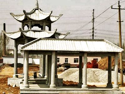 景區(qū)簡易長廊仿古建涼亭休閑座椅雕塑