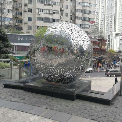 不銹鋼鏤空球，水景裝飾景觀雕塑