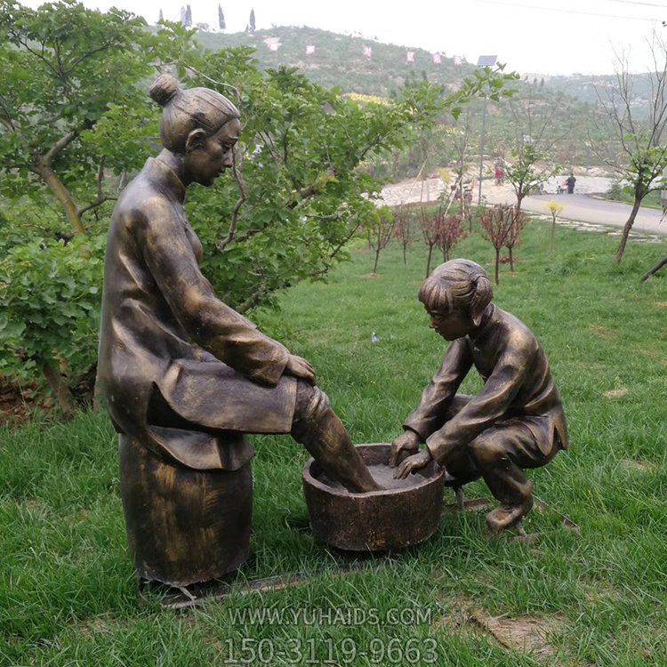 給媽媽洗腳，中國傳統(tǒng)禮儀，孝道主題人物雕塑