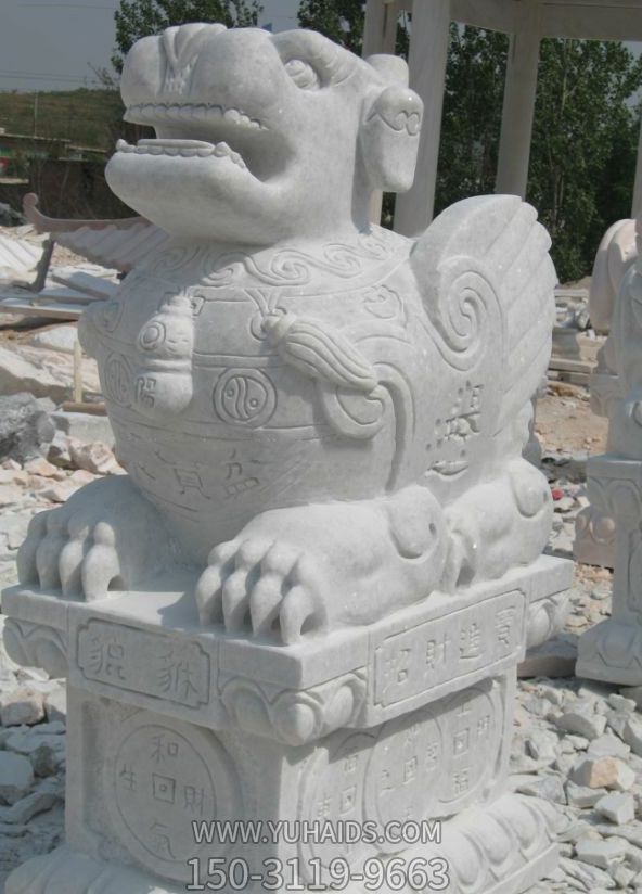 雕塑雕塑 漢白玉石雕鎮(zhèn)宅辟邪神獸貔貅<a href=