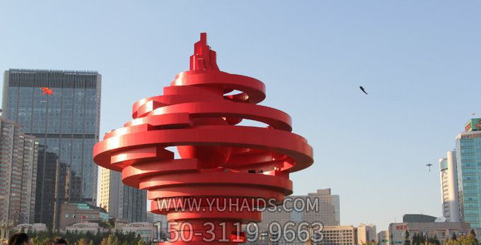 公園商廈創(chuàng)意玻璃鋼競技運(yùn)動(dòng)火炬雕塑