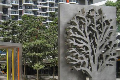 小區(qū)公園不銹鋼樹(shù)創(chuàng)意景觀(guān)浮雕塑