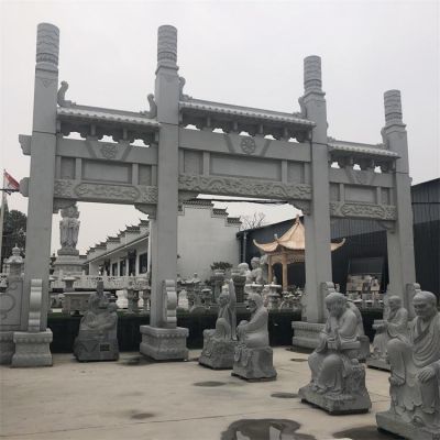 大理石石雕大型簡(jiǎn)易門(mén)樓牌坊雕塑