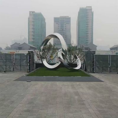戶外廣場大型創(chuàng)意圓環(huán)擺件