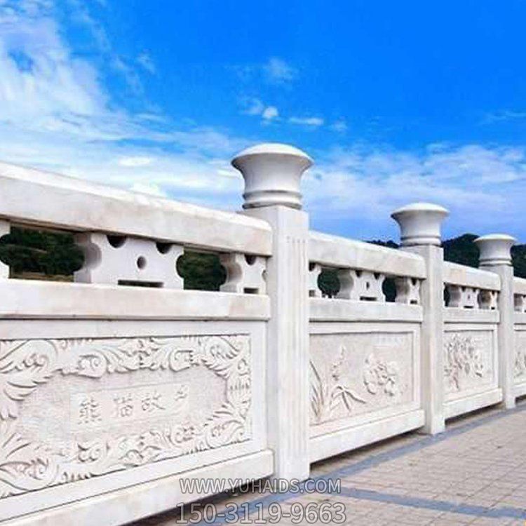 景點裝飾漢白玉浮雕防護(hù)扶手欄桿欄板雕塑