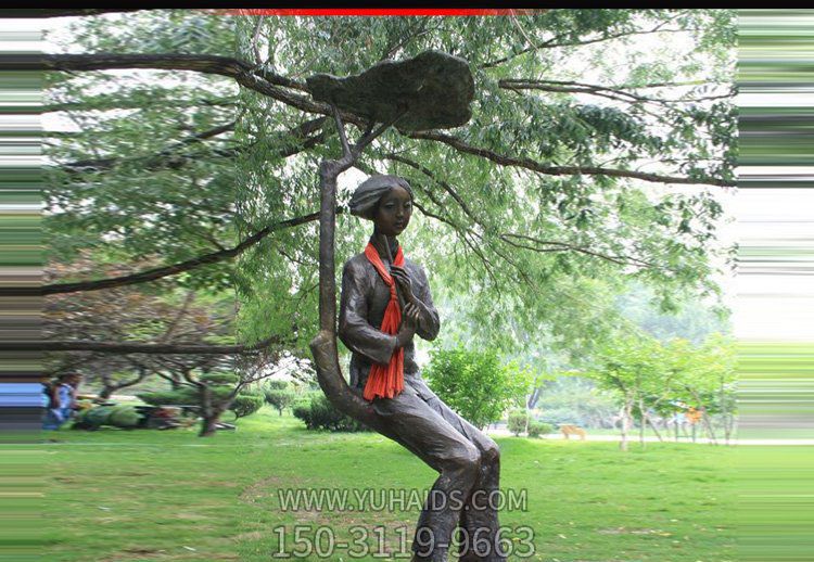 公園銅雕蕩秋千的美女雕塑 公園銅雕蕩秋千的美女雕塑