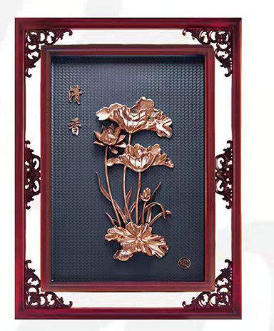 荷花浮雕裝飾畫(huà)