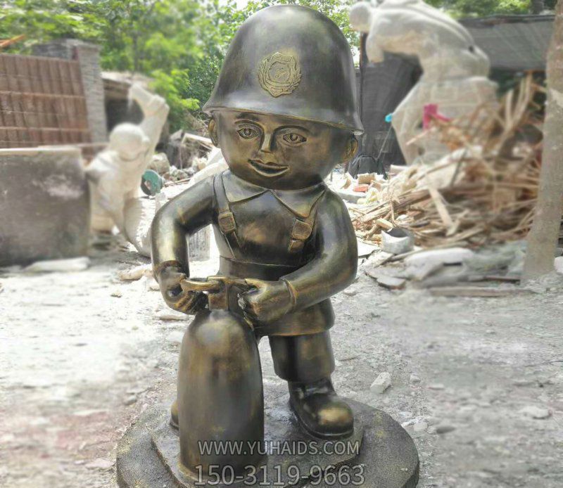 雕塑雕塑 公園銅雕小八路軍人物景觀八路軍<a href=