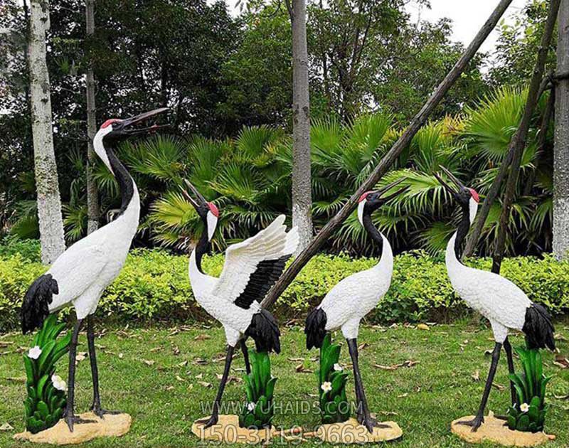 公園戶(hù)外玻璃鋼彩繪仿真動(dòng)物丹頂鶴雕塑 公園戶(hù)外玻璃鋼彩繪仿真動(dòng)物丹頂鶴雕塑