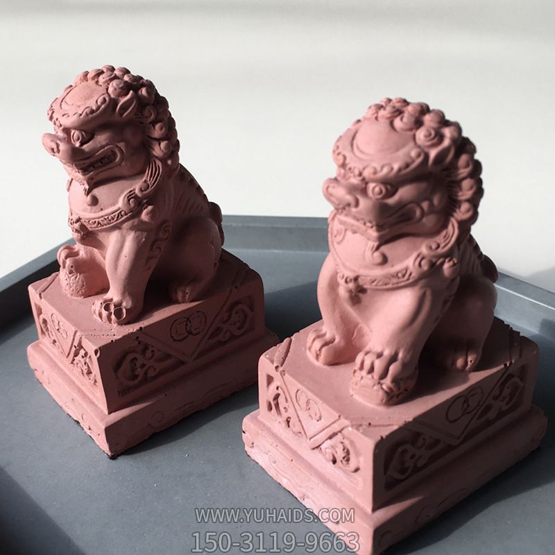 雕塑雕塑 晚霞紅石雕創(chuàng)意庭院戶外仿真獅子<a href=