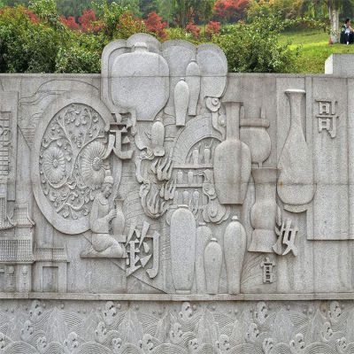 中國(guó)瓷器主題浮雕，石刻壁畫(huà)