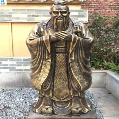 鑄銅孔子雕塑，純黃銅鑄造的歷史名人銅像