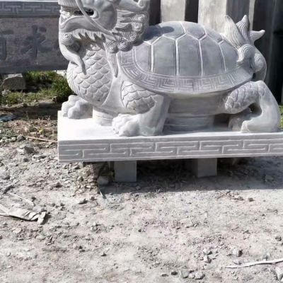四圣獸之龍龜，青石石材雕刻玄武