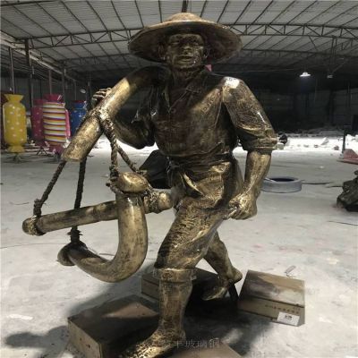 農(nóng)耕主題人物雕塑 玻璃鋼景觀(guān)小品雕塑