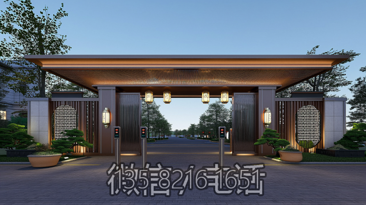 公園園林現(xiàn)代不銹鋼大門造型