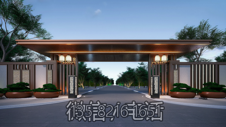 現(xiàn)代園林不銹鋼大門(mén)造型景觀