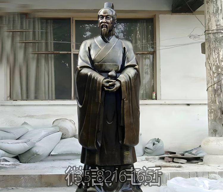玻璃鋼仿銅名人景觀古代名醫(yī)扁鵲雕塑