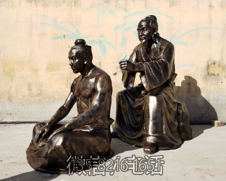 情景人物玻璃鋼仿銅古代名醫(yī)扁鵲雕塑