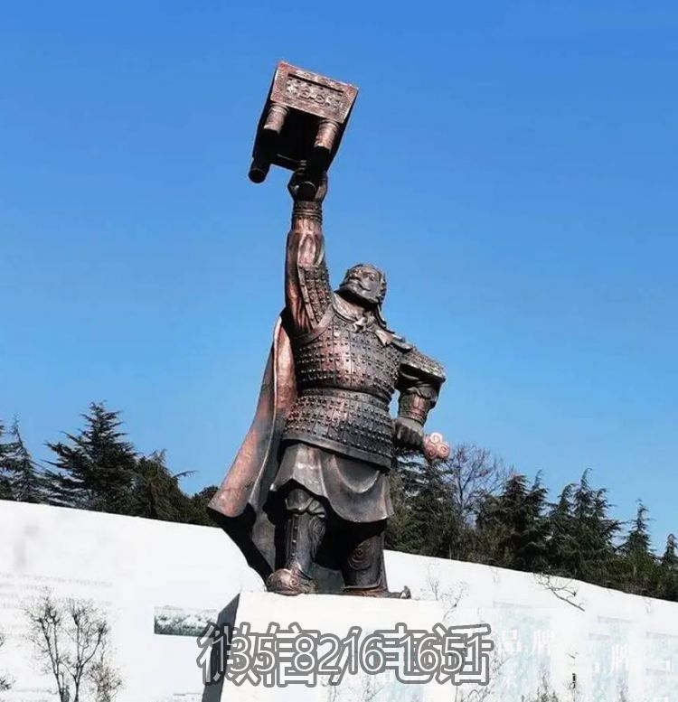 歷史上杰出的軍事家擺件景區(qū)廣場大型玻璃鋼仿銅項羽雕塑