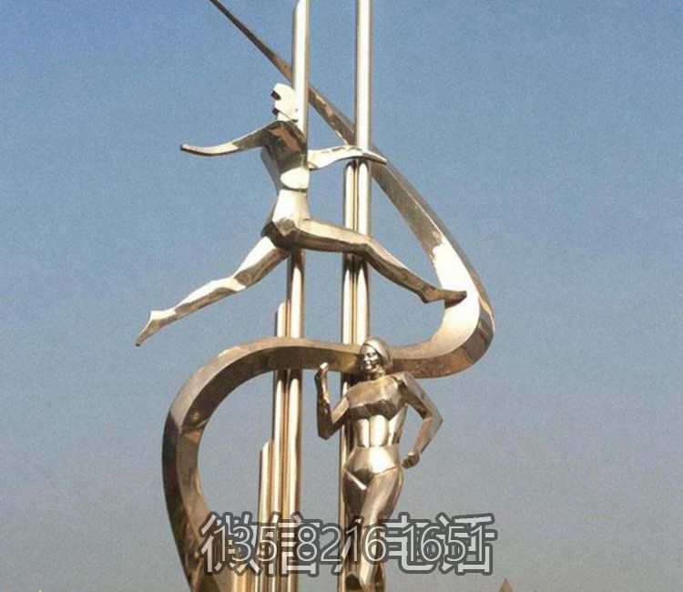 創(chuàng)意景觀不銹鋼鏡面體育競技運動跑步人物雕塑