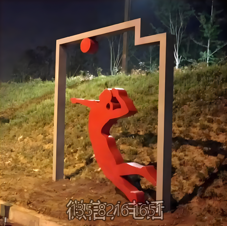 排球運(yùn)動(dòng)員不銹鋼剪影人物造型雕塑