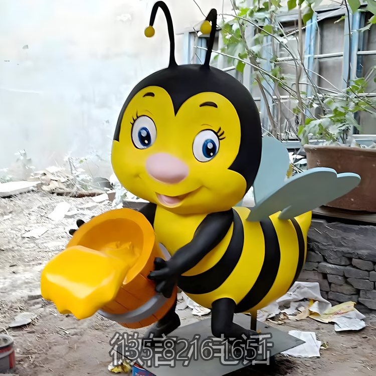 幼兒園裝飾品擺件玻璃鋼樹脂蜜蜂卡通動(dòng)物擺件