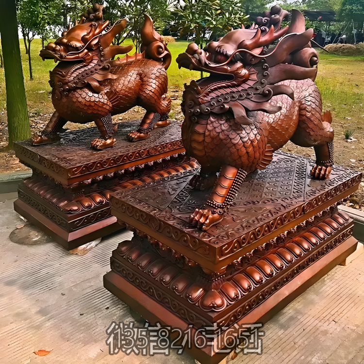工廠大門(mén)擺件銅雕招財(cái)辟邪麒麟雕塑