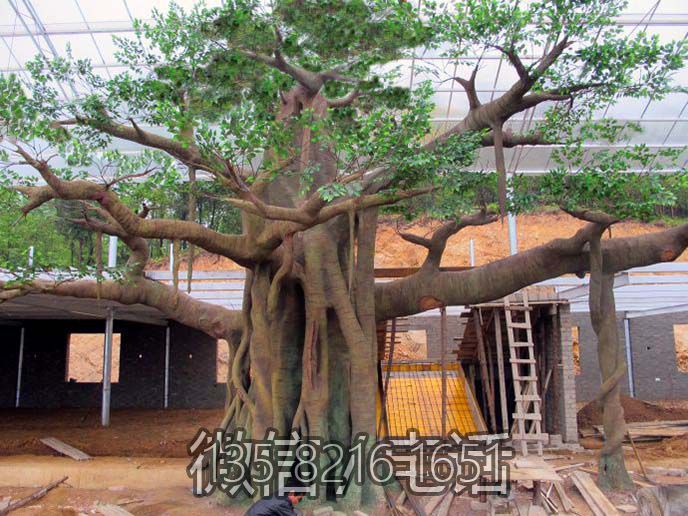 玻璃鋼、泡沫、水泥，仿真大樹(shù)雕塑