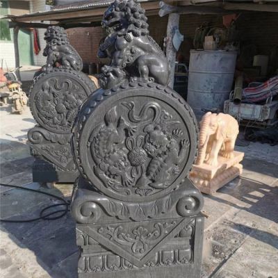 抱鼓石中式仿古石雕門(mén)墩擺件