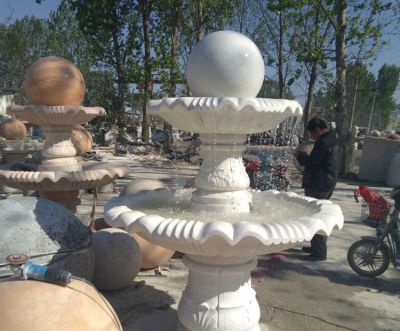漢白玉風(fēng)水球石雕流水水缽